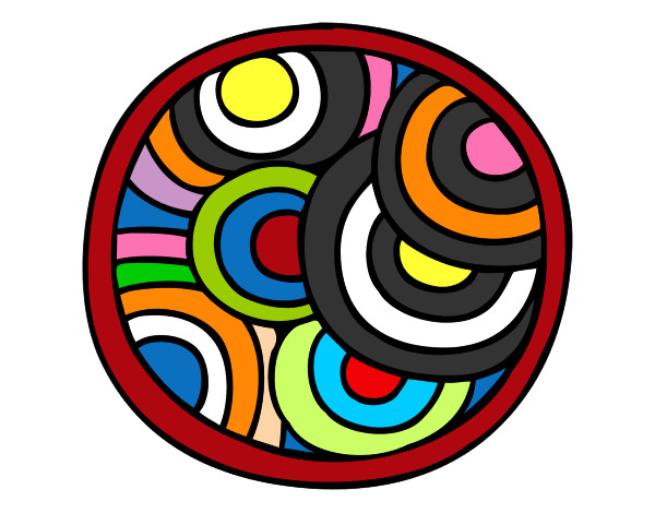 Desenho Mandala circular pintado por LOGAN