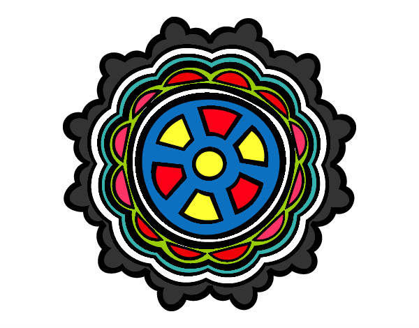 Desenho Mandala em forma de leme pintado por LOGAN