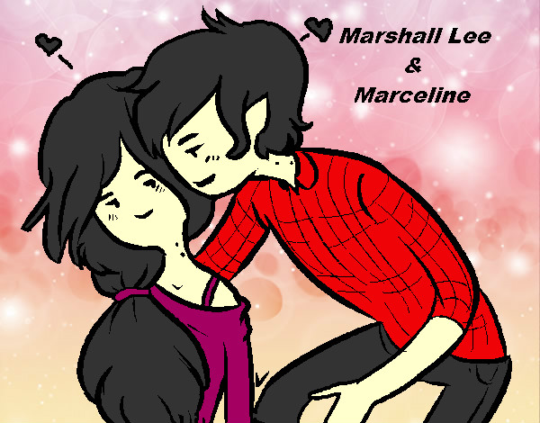 Desenho Marshall Lee e Marceline pintado por nand