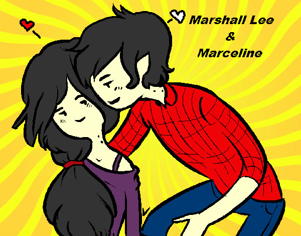 Desenho Marshall Lee e Marceline pintado por rikka 