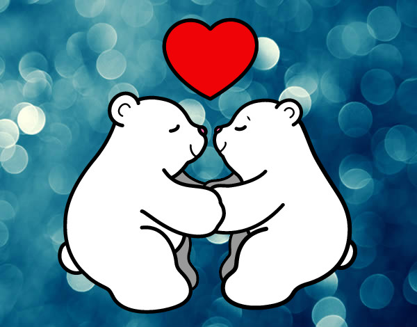 Desenho Os ursos polares amar pintado por gloriaa