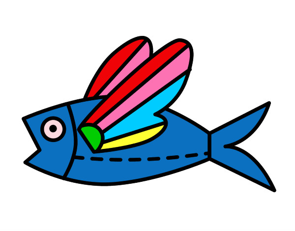 Desenho Peixe voador pintado por Jaciara
