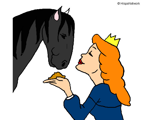Desenho Princesa e cavalo pintado por nand