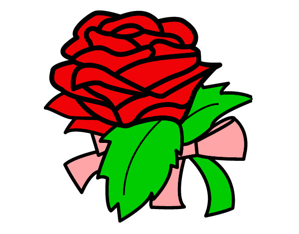Desenho Rosa, flor pintado por pretinha