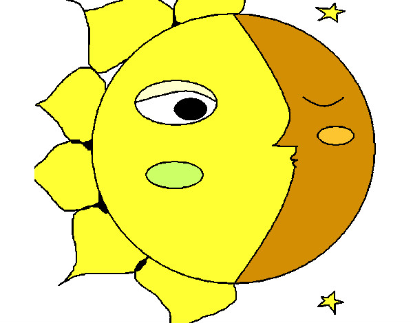 Desenho Sol e Lua 3 pintado por sandrafm