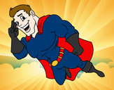 Desenho Superherói voando pintado por isa_david
