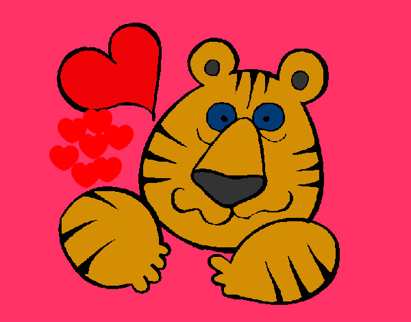 Desenho Tigre louco de amor pintado por AlineAle