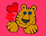 Desenho Tigre louco de amor pintado por AlineAle