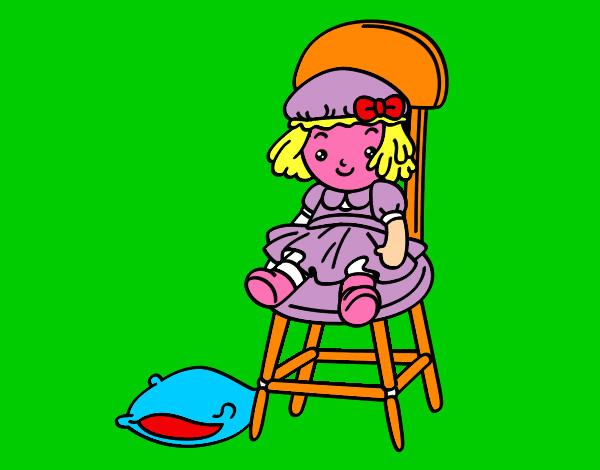 Desenho Boneca sentada pintado por juanlivia