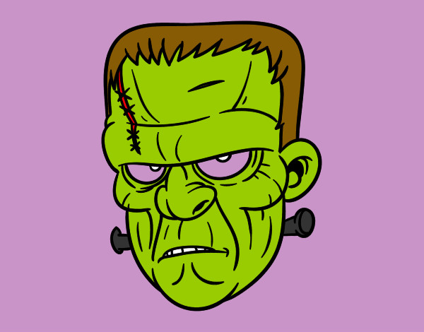 Desenho Cara de Frankenstein pintado por culerbox