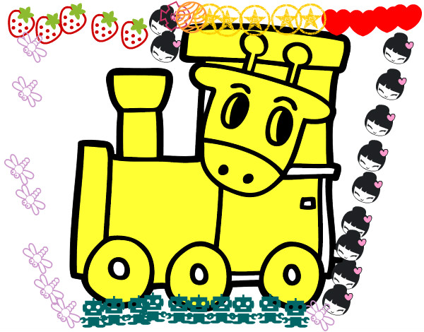 Desenho Trem com girafa pintado por Suka10