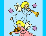Desenho Anjos musicais pintado por culerbox