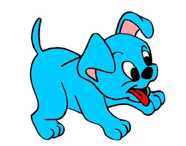 Desenho de cachorro azul para colorir