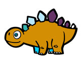 Desenho Estegossauro jovem pintado por lucassanto