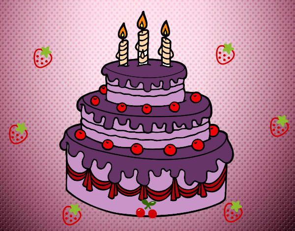 Desenho Torta de Aniversário pintado por maguiara