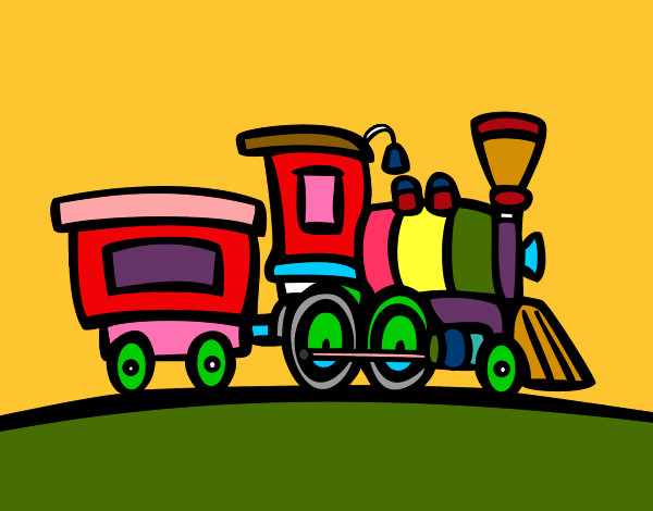 Desenho Trem com vagão pintado por sandry