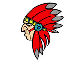 Desenho Cara de índio chefe pintado por sufortini