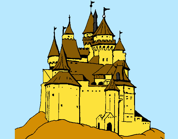 Desenho Castelo medieval pintado por ninhoooo