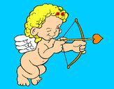 Desenho Cupido a apontar com a seta pintado por gigica
