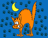 Desenho Gato assustado  pintado por laran