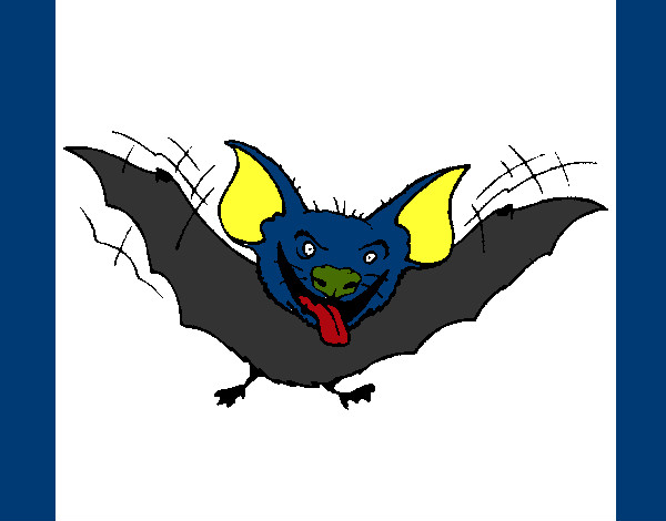 Desenho Morcego com a língua de fora pintado por doris 