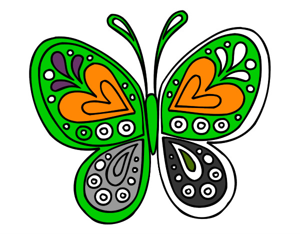 Desenho Mandala borboleta pintado por Dudanunes