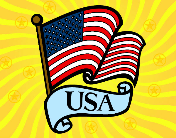 Desenho Bandeira dos Estados Unidos pintado por Rebecali