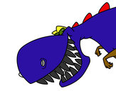 Desenho Dinossauro de dentes afiados pintado por thaynat