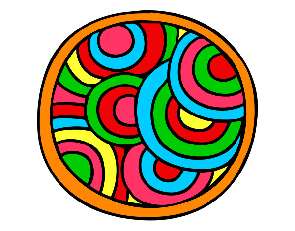 Desenho Mandala circular pintado por Hurlebaus