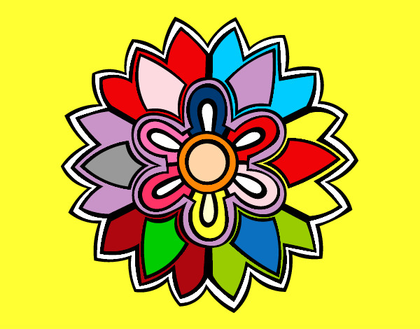Desenho Mandala em forma flor weiss pintado por Dudanunes