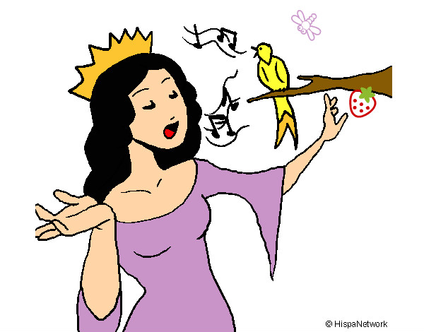Desenho Princesa a cantar pintado por nand