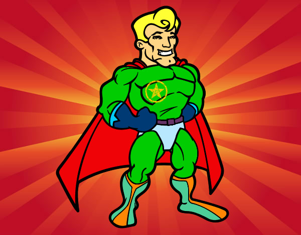 Desenho Super-herói musculoso pintado por pomarcio
