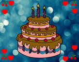 Desenho Torta de Aniversário pintado por Rebecali