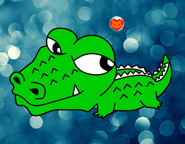 Desenho Crocodilo pequeno pintado por amozinho