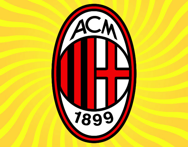 Desenho Emblema do AC Milan pintado por dantas
