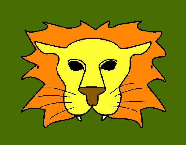 Desenho Leão pintado por isabelaes