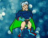 Desenho Super-herói musculoso pintado por barreto