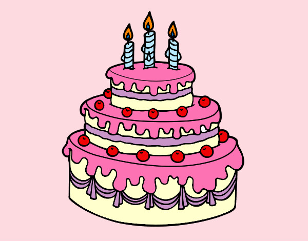 Desenho Torta de Aniversário pintado por jaquelined