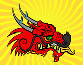 Desenho Cabeça de dragão vermelha pintado por nicolas1