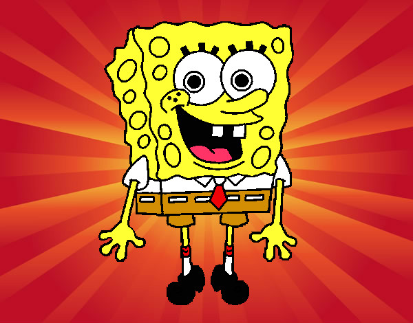 Desenho SpongeBob alegre pintado por jhonatan9