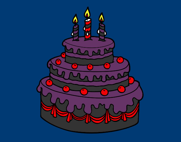 Desenho Torta de Aniversário pintado por dondoca