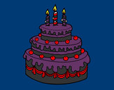 Desenho Torta de Aniversário pintado por dondoca
