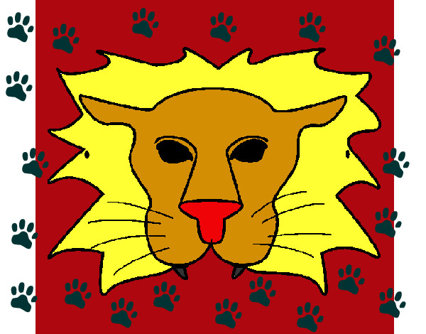 Desenho Leão pintado por fabyanna
