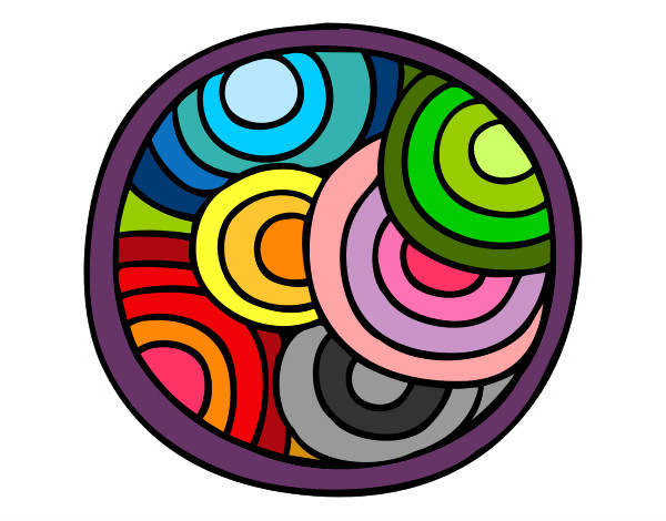 Desenho Mandala circular pintado por LICASN
