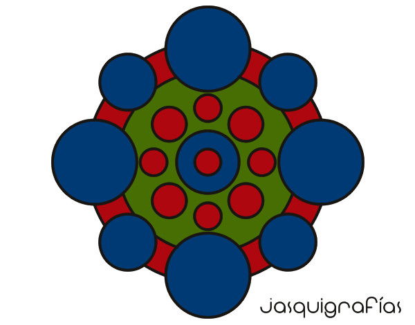 Desenho Mandala com rodadas pintado por LICASN
