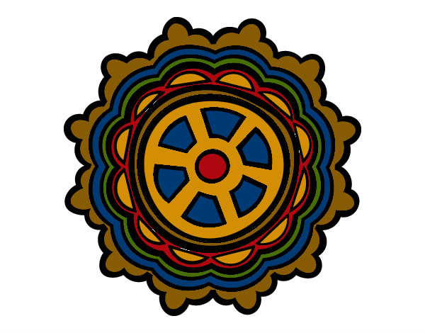 Desenho Mandala em forma de leme pintado por LICASN