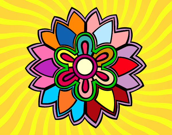 Desenho Mandala em forma flor weiss pintado por geisa89