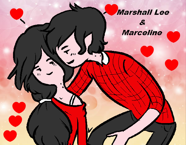 Desenho Marshall Lee e Marceline pintado por Gatinharan