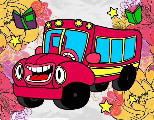 Desenho Ônibus animado pintado por gloriaa