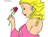 Desenho Princesa com uma rosa pintado por kati